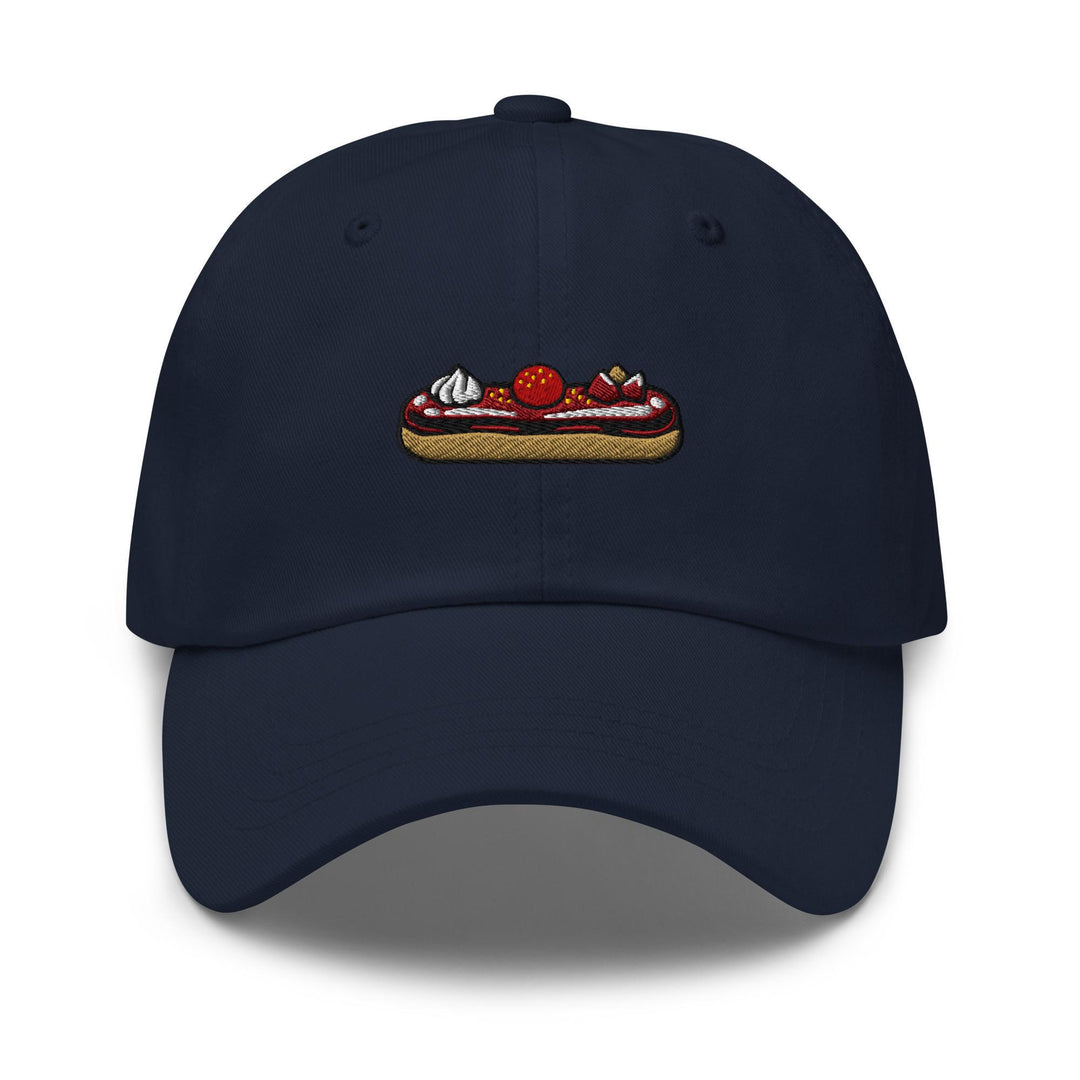 Fancy Chocolate Éclair Embroidered Dad Cap: Chino Cotton Twill Adjustable Unisex Hat