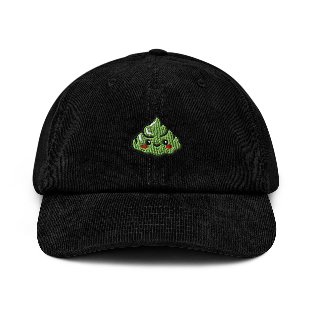 Cute Wasabi Embroidered Cotton Corduroy Hat: Adjustable Fit