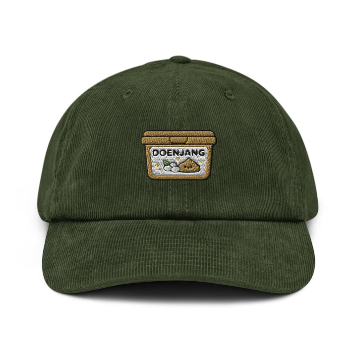 Doenjang Korean Soybean Paste Embroidered Cotton Corduroy Hat: Adjustable Fit