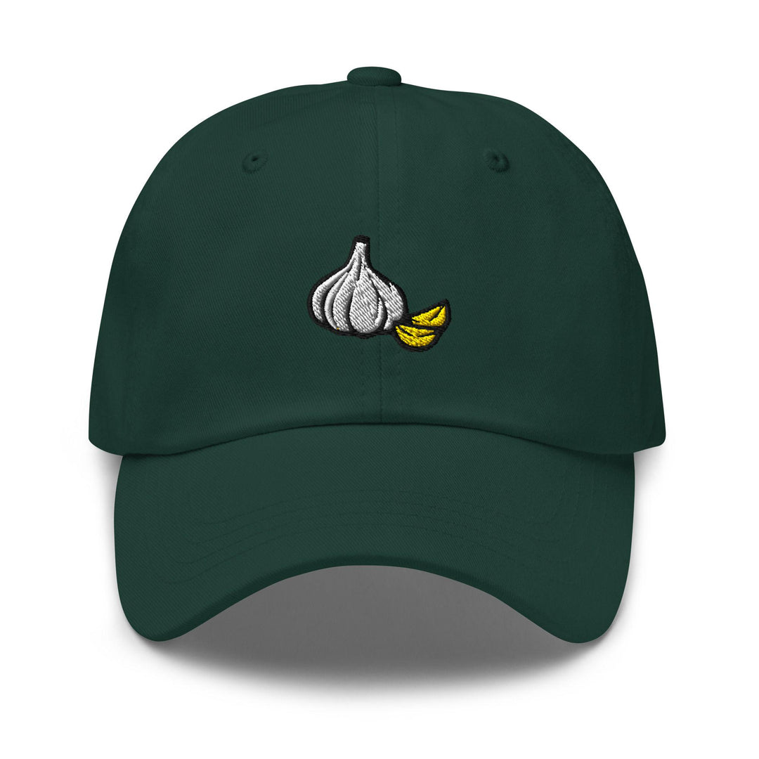 Garlic Bulb and Clove Embroidered Dad Cap: Chino Cotton Twill Adjustable Unisex Hat