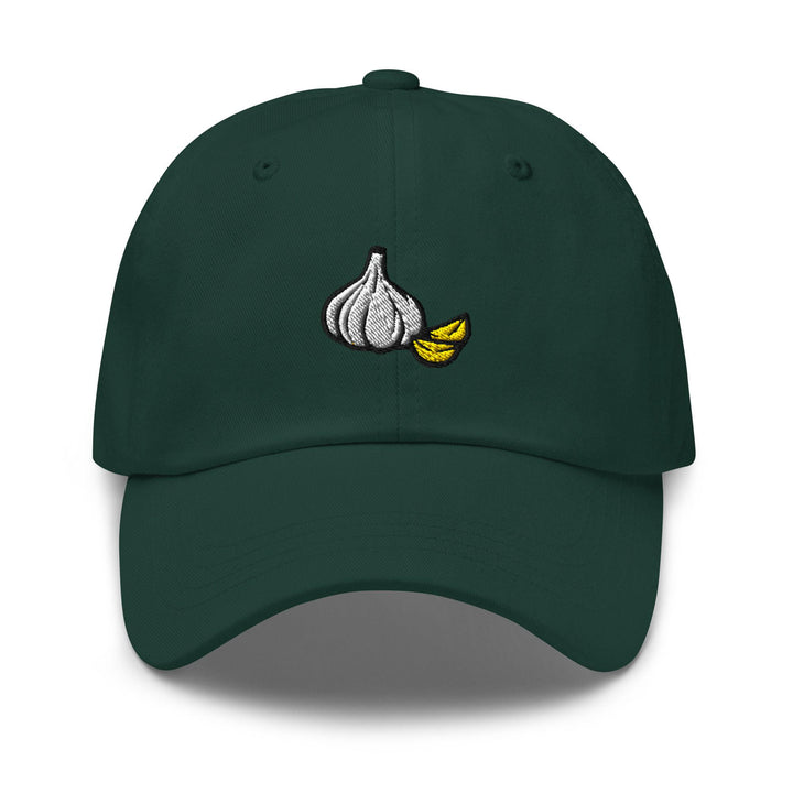 Garlic Bulb and Clove Embroidered Dad Cap: Chino Cotton Twill Adjustable Unisex Hat