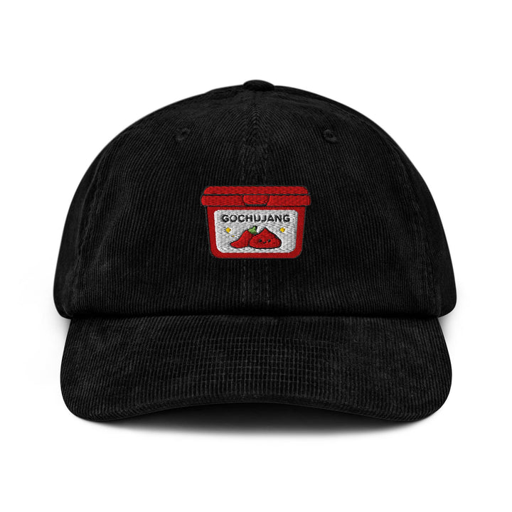 Gochujang Korean Chili Paste Embroidered Cotton Corduroy Hat: Adjustable Fit