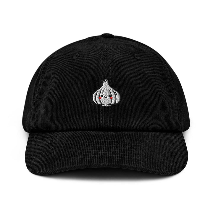 Cute Garlic Embroidered Cotton Corduroy Hat: Adjustable Fit