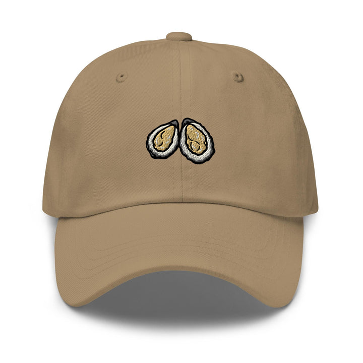 Shucked Oyster Embroidered Dad Cap: Chino Cotton Twill Adjustable Unisex Hat