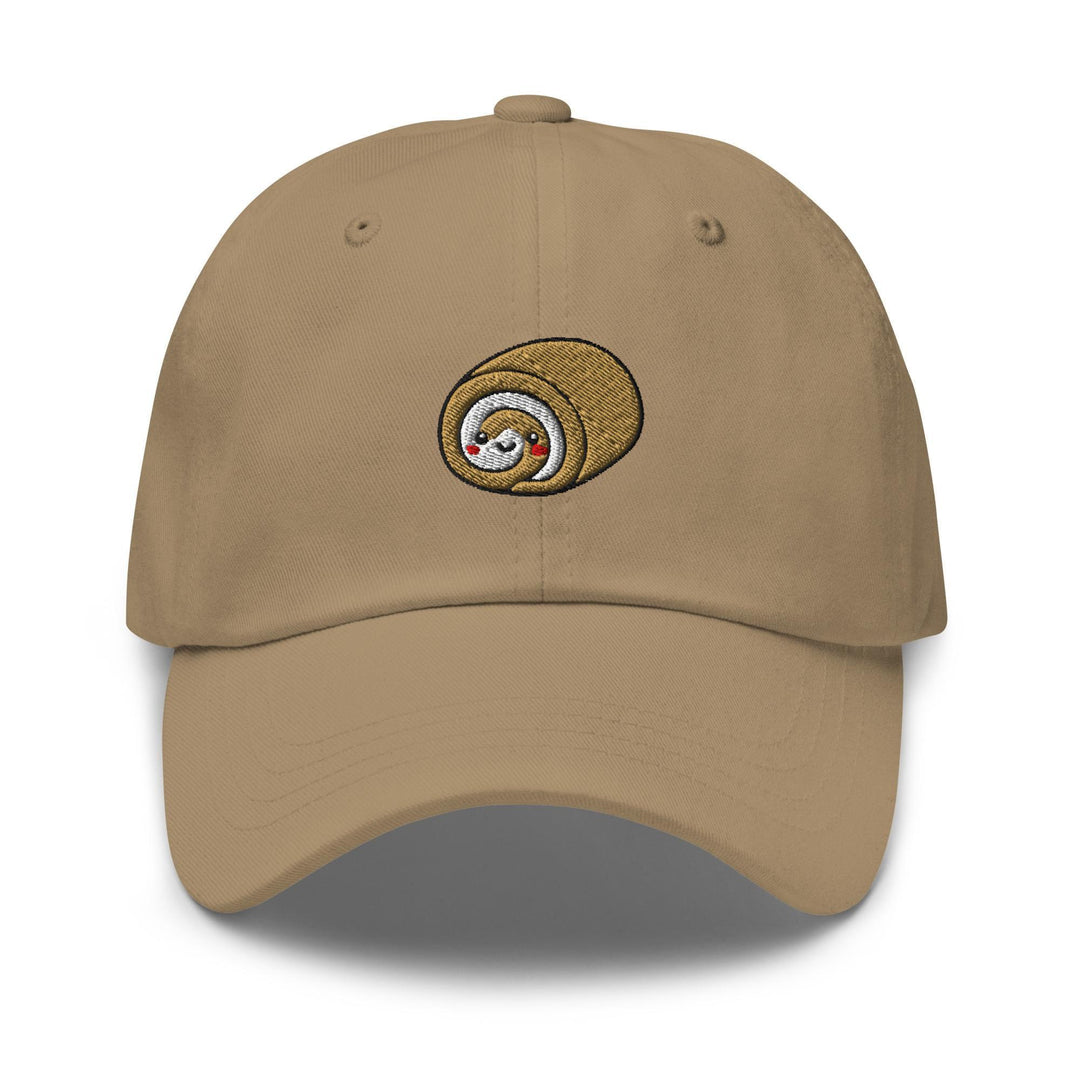 Smiling Swiss Roll Embroidered Dad Cap: Chino Cotton Twill Adjustable Unisex Hat