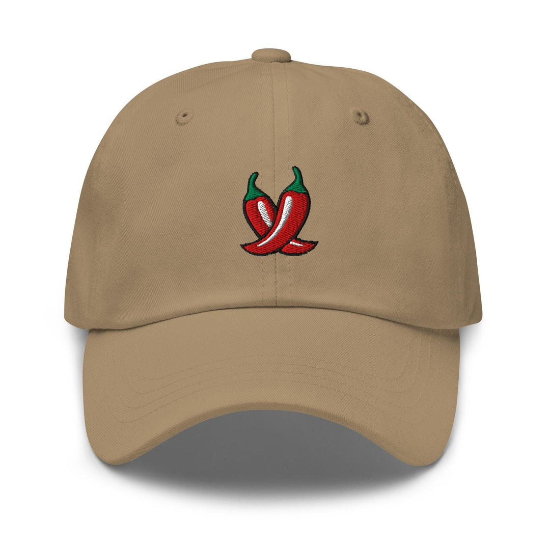 Spicy Red Chili Peppers Embroidered Dad Cap: Chino Cotton Twill Adjustable Unisex Hat