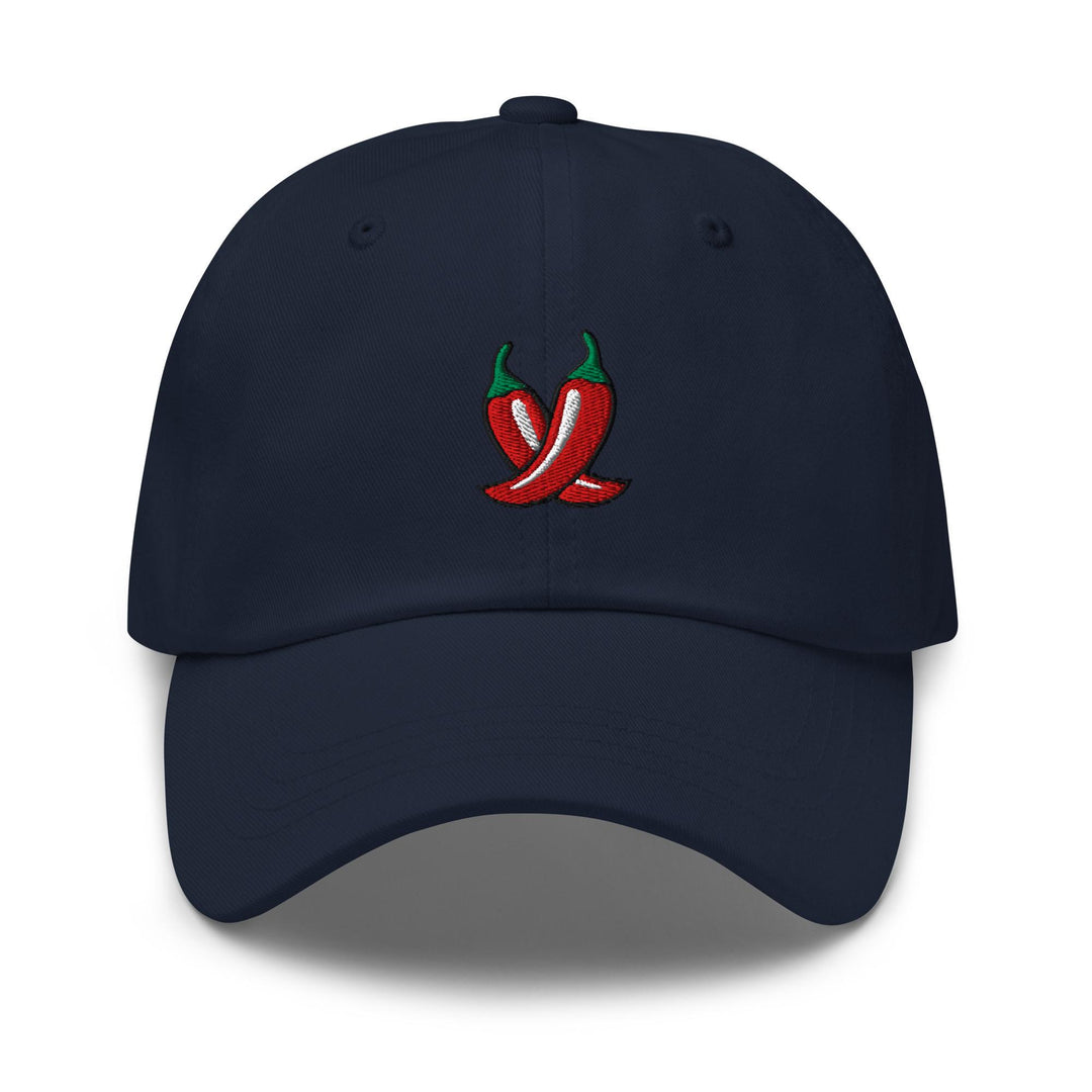 Spicy Red Chili Peppers Embroidered Dad Cap: Chino Cotton Twill Adjustable Unisex Hat