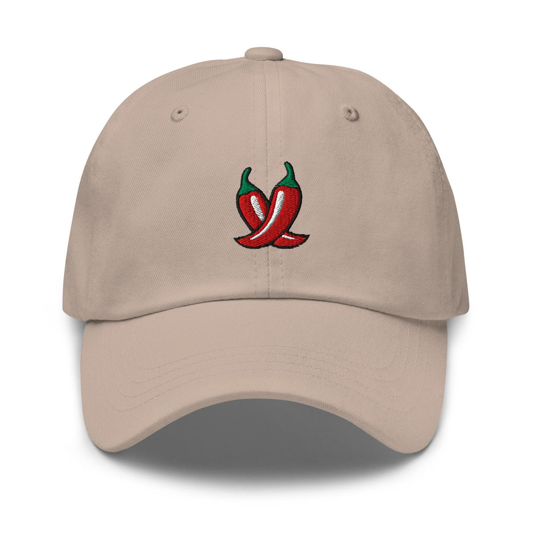 Spicy Red Chili Peppers Embroidered Dad Cap: Chino Cotton Twill Adjustable Unisex Hat