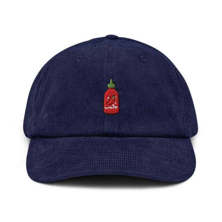 Asian Chili Sauce Embroidered Cotton Corduroy Hat: Adjustable Fit