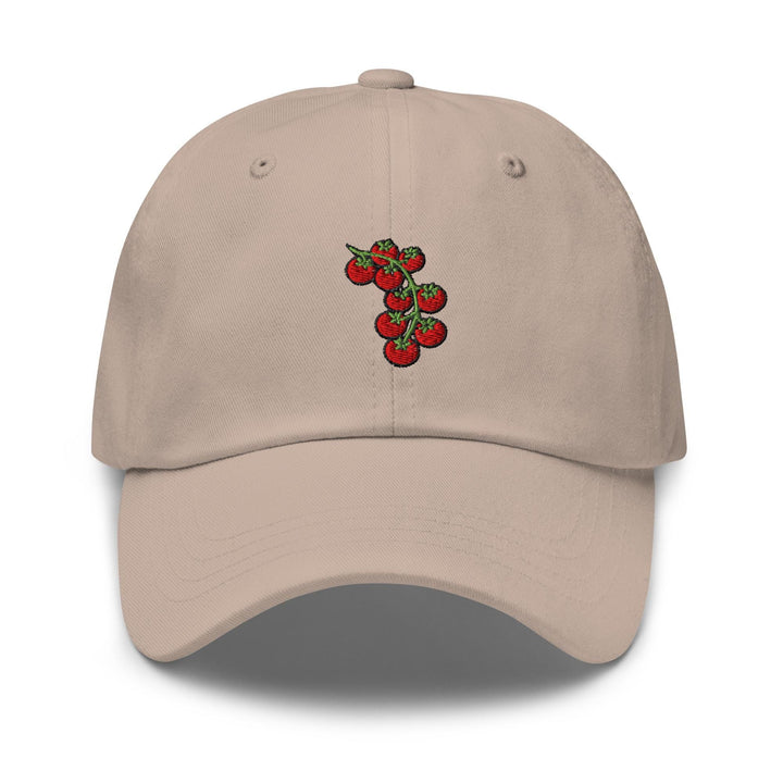 Cherry Tomato Vine Embroidered Dad Cap: Chino Cotton Twill Adjustable Unisex Hat