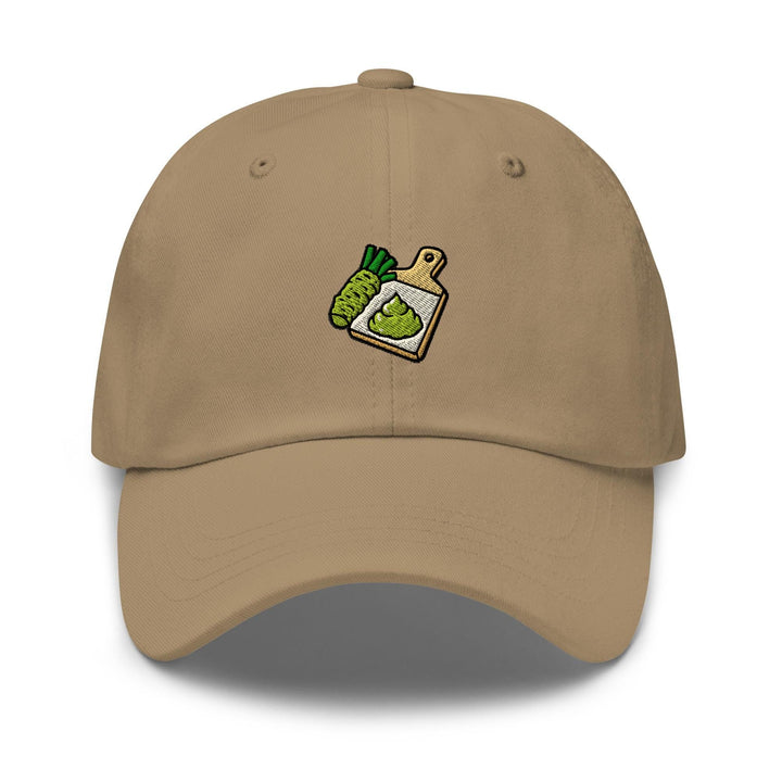 Freshly Grated Wasabi Embroidered Dad Cap: Chino Cotton Twill Adjustable Unisex Hat