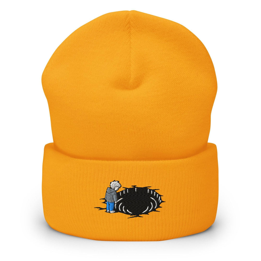 Staring Into the Abyss Embroidered Cuffed Beanie: Cozy Unisex Winter Cap