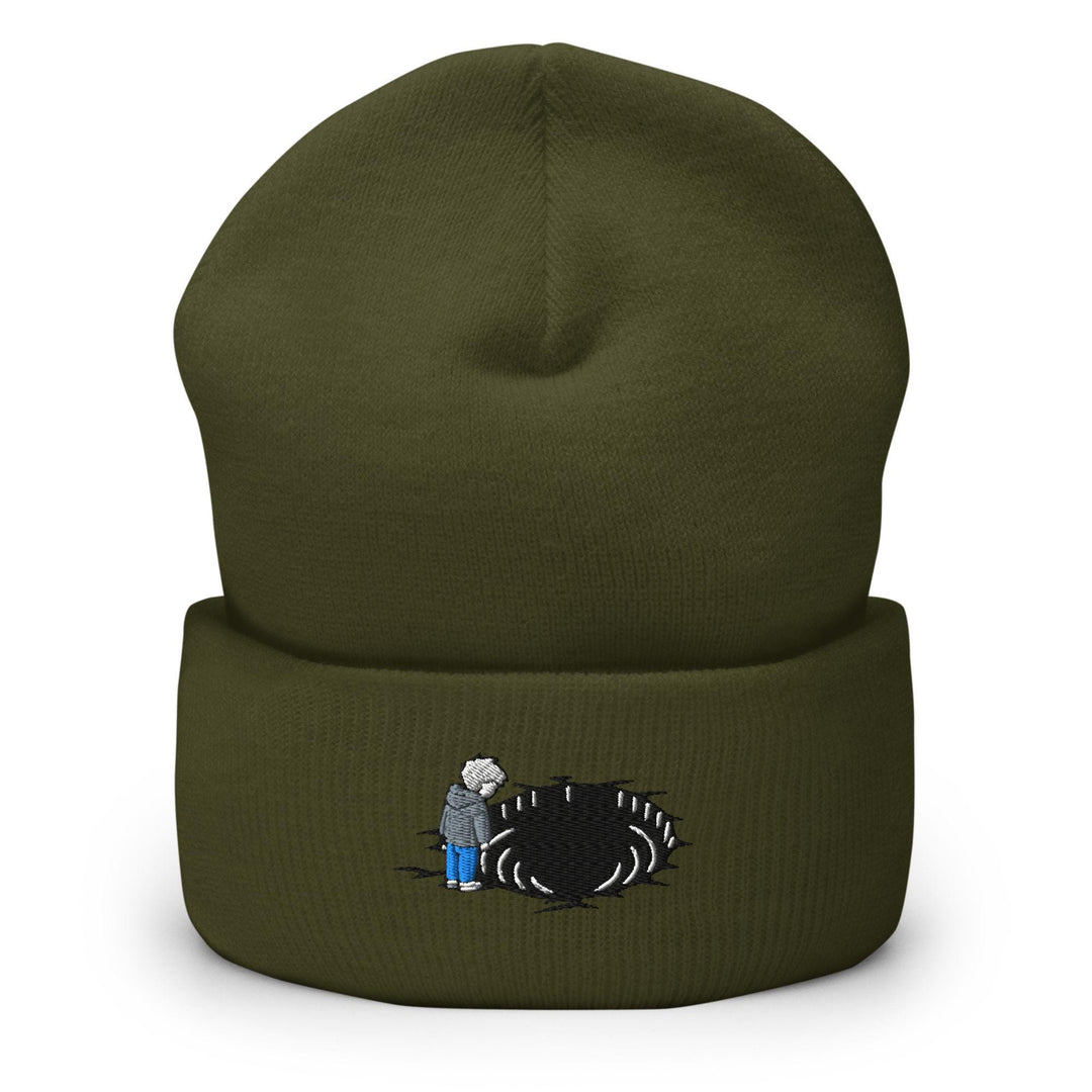 Staring Into the Abyss Embroidered Cuffed Beanie: Cozy Unisex Winter Cap