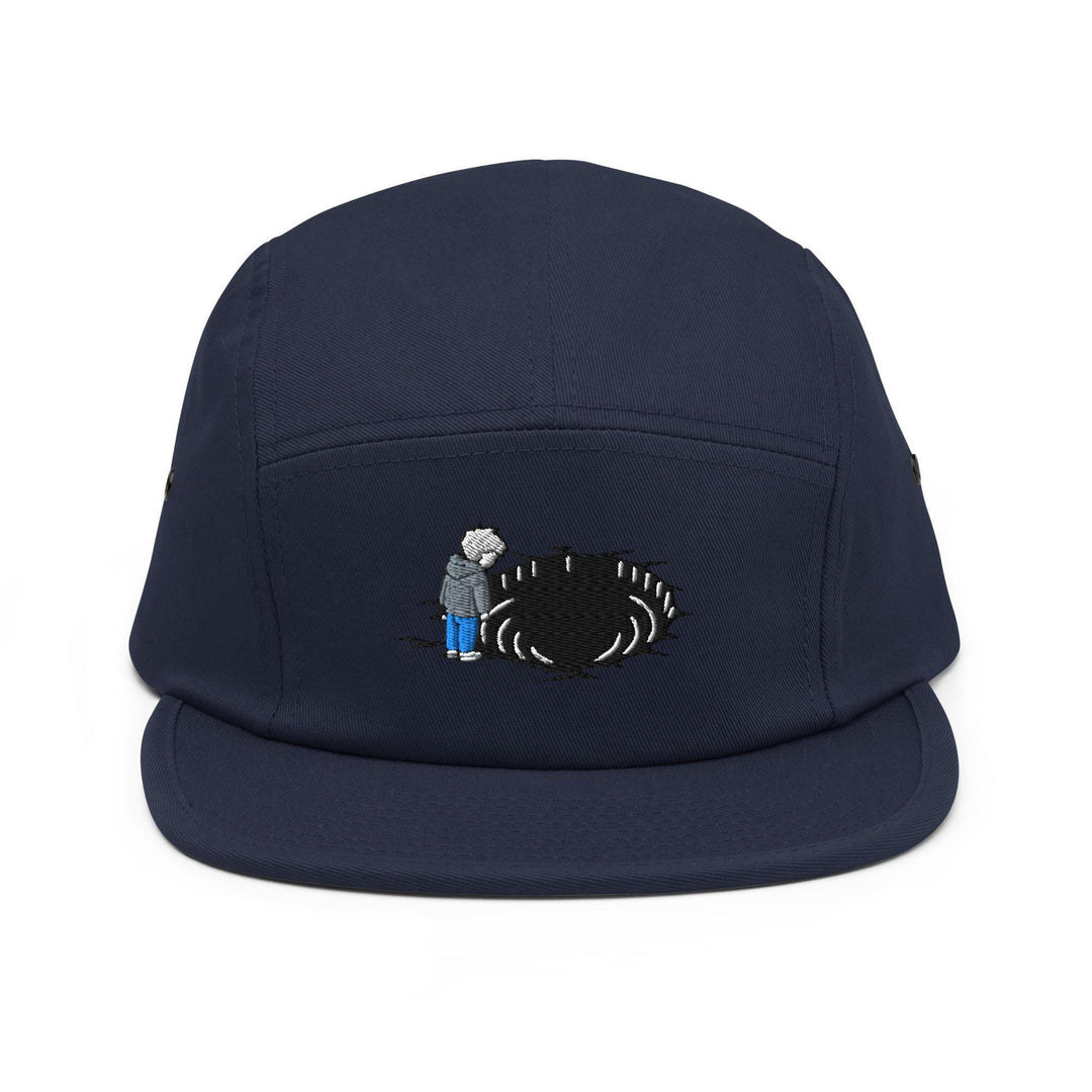 Staring Into the Abyss Embroidered 5‑Panel Cotton Camper Cap: Adjustable Fit