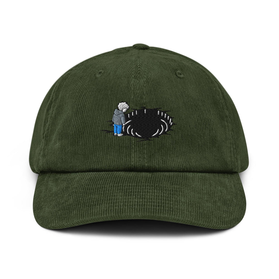 Staring Into the Abyss Embroidered Cotton Corduroy Hat: Adjustable Fit