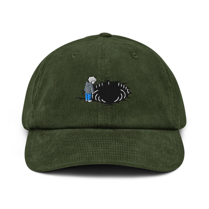 Staring Into the Abyss Embroidered Cotton Corduroy Hat: Adjustable Fit