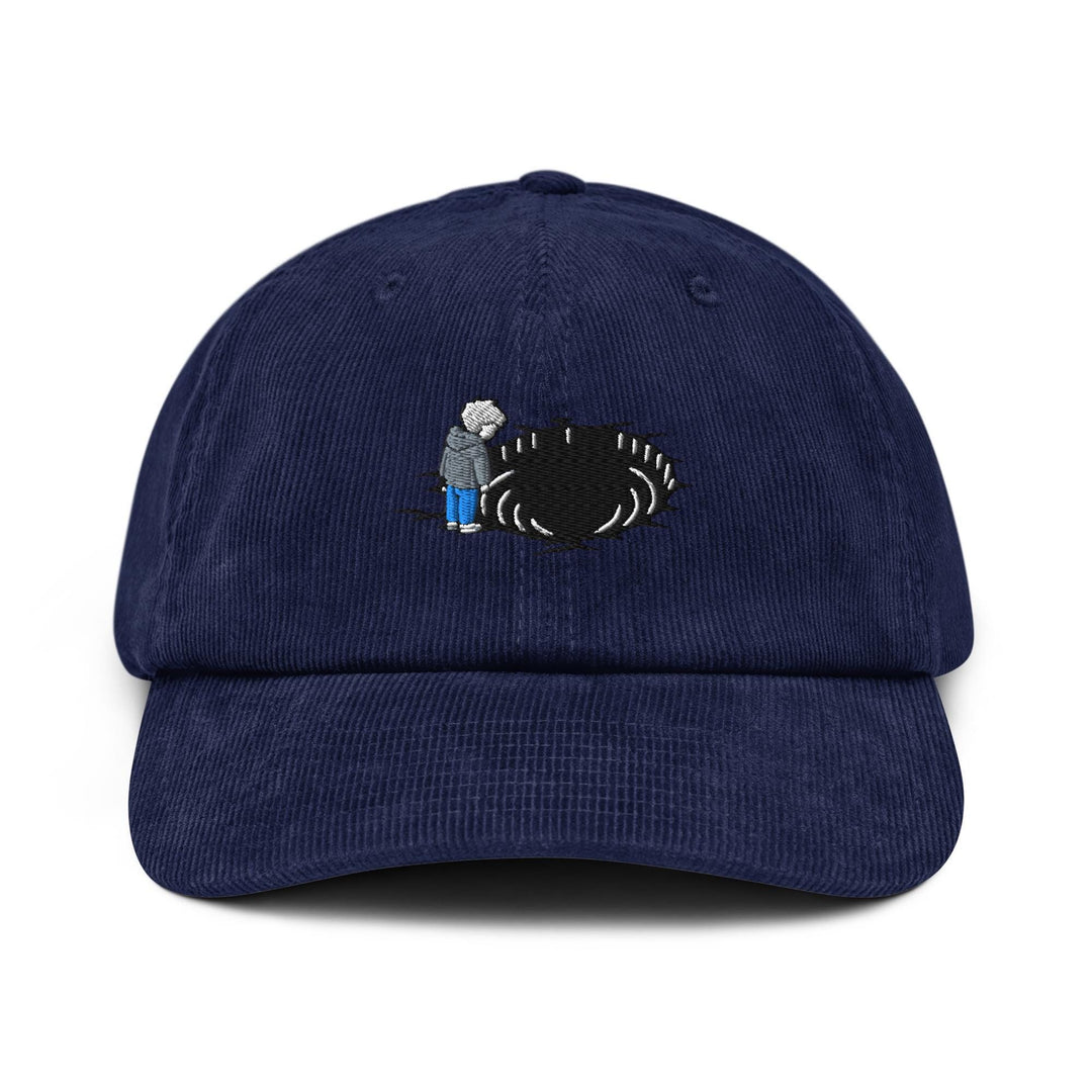 Staring Into the Abyss Embroidered Cotton Corduroy Hat: Adjustable Fit