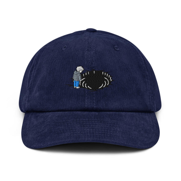 Staring Into the Abyss Embroidered Cotton Corduroy Hat: Adjustable Fit