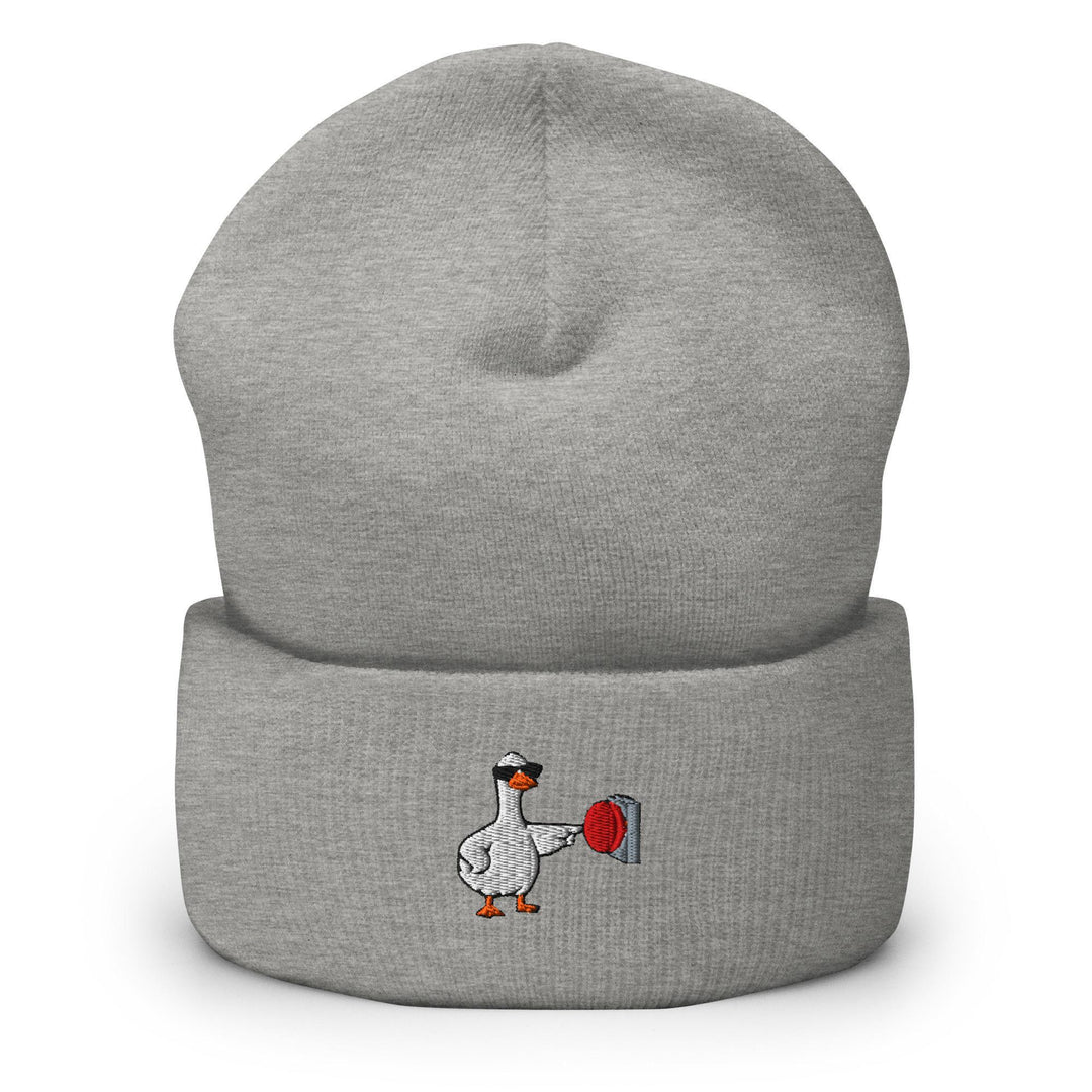 Rebellious Goose Embroidered Cuffed Beanie: Cozy Unisex Winter Cap