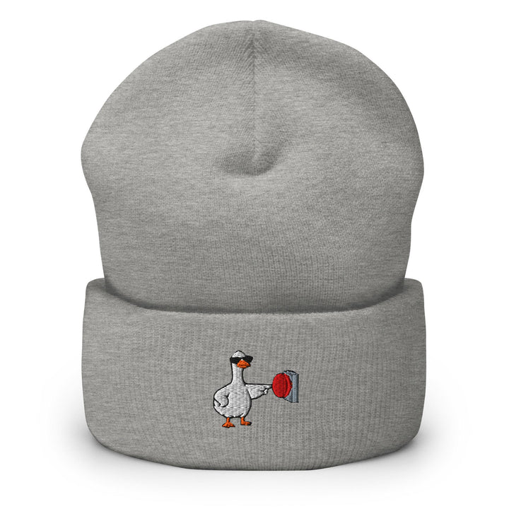 Rebellious Goose Embroidered Cuffed Beanie: Cozy Unisex Winter Cap