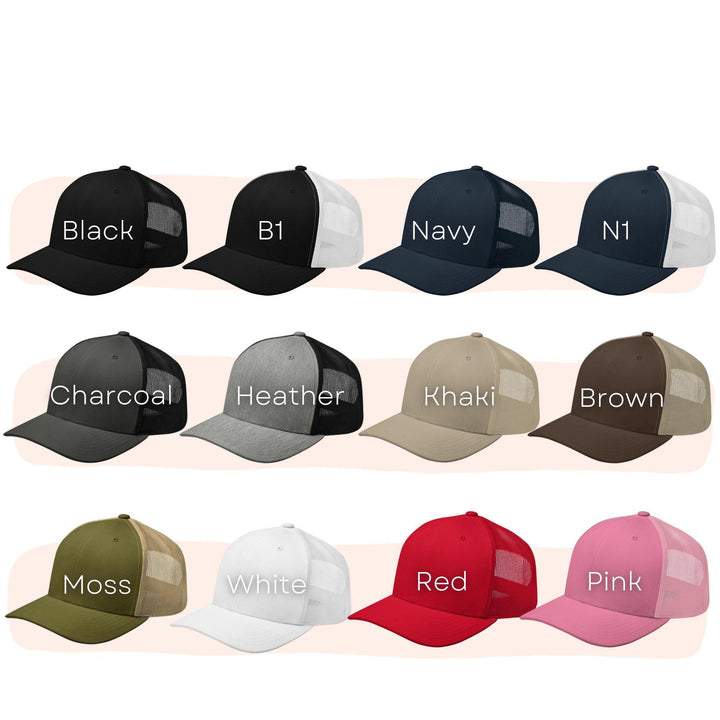 Adorable Elephant Family Embroidered Trucker Hat: Structured Retro Cap with Mesh Back