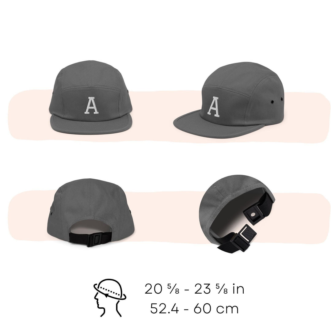 Adorable Elephant Family Camper Embroidered 5‑Panel Cotton Camper Cap: Adjustable Fit