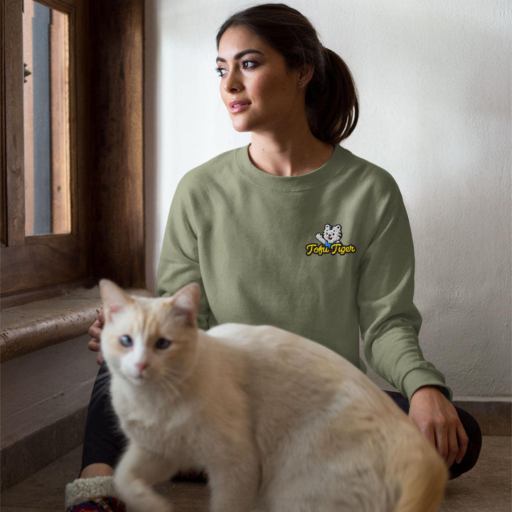 Adorable Elephant Family Embroidered Crewneck Sweatshirt: Cotton Blend, Unisex Fit