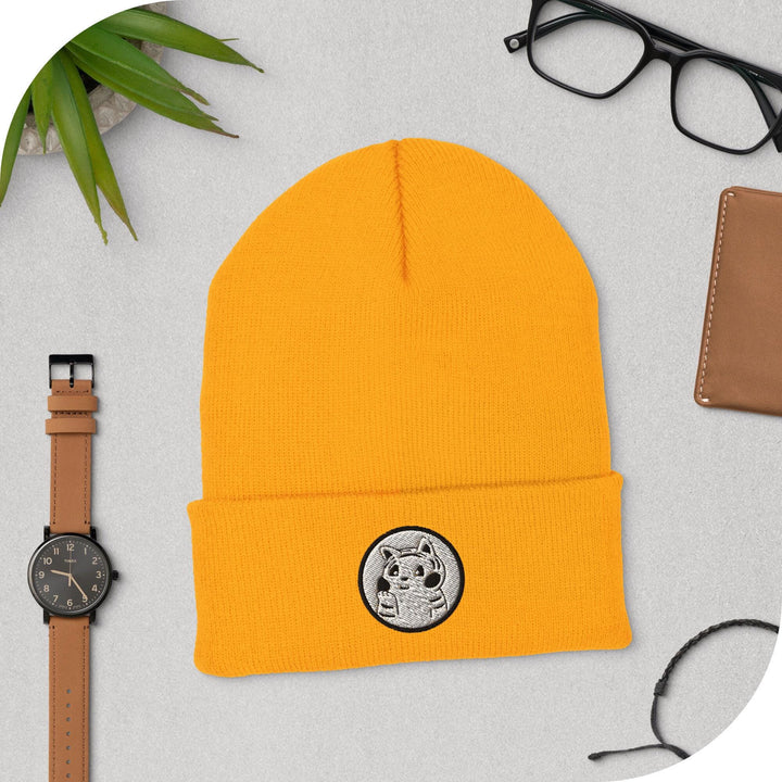 Adorable Elephant Family Embroidered Cuffed Beanie: Cozy Unisex Winter Cap