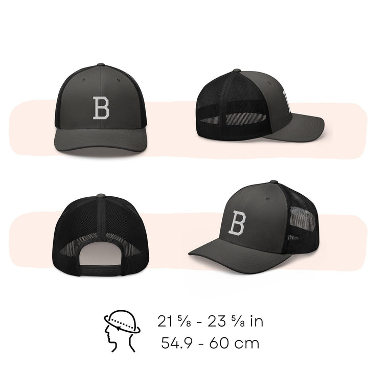 Adorable Elephant Family Embroidered Trucker Hat: Structured Retro Cap with Mesh Back