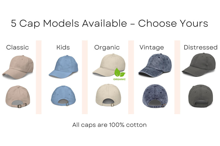 Adorable Elephant Family Embroidered Dad Cap: Chino Cotton Twill Adjustable Unisex Hat