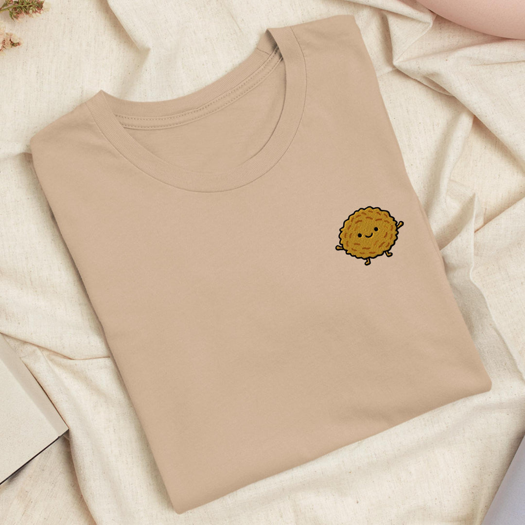 Kartoffelpuffer Cute Potato Pancake Embroidered T-Shirt - German Food Tee, Reibekuchen Foodie Gift