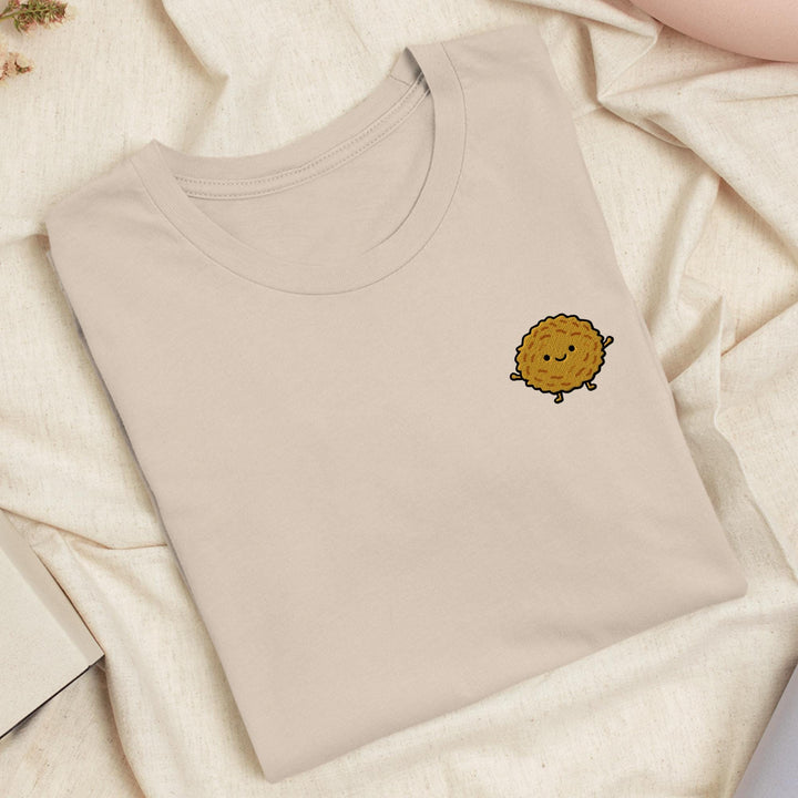 Kartoffelpuffer Cute Potato Pancake Embroidered T-Shirt - German Food Tee, Reibekuchen Foodie Gift