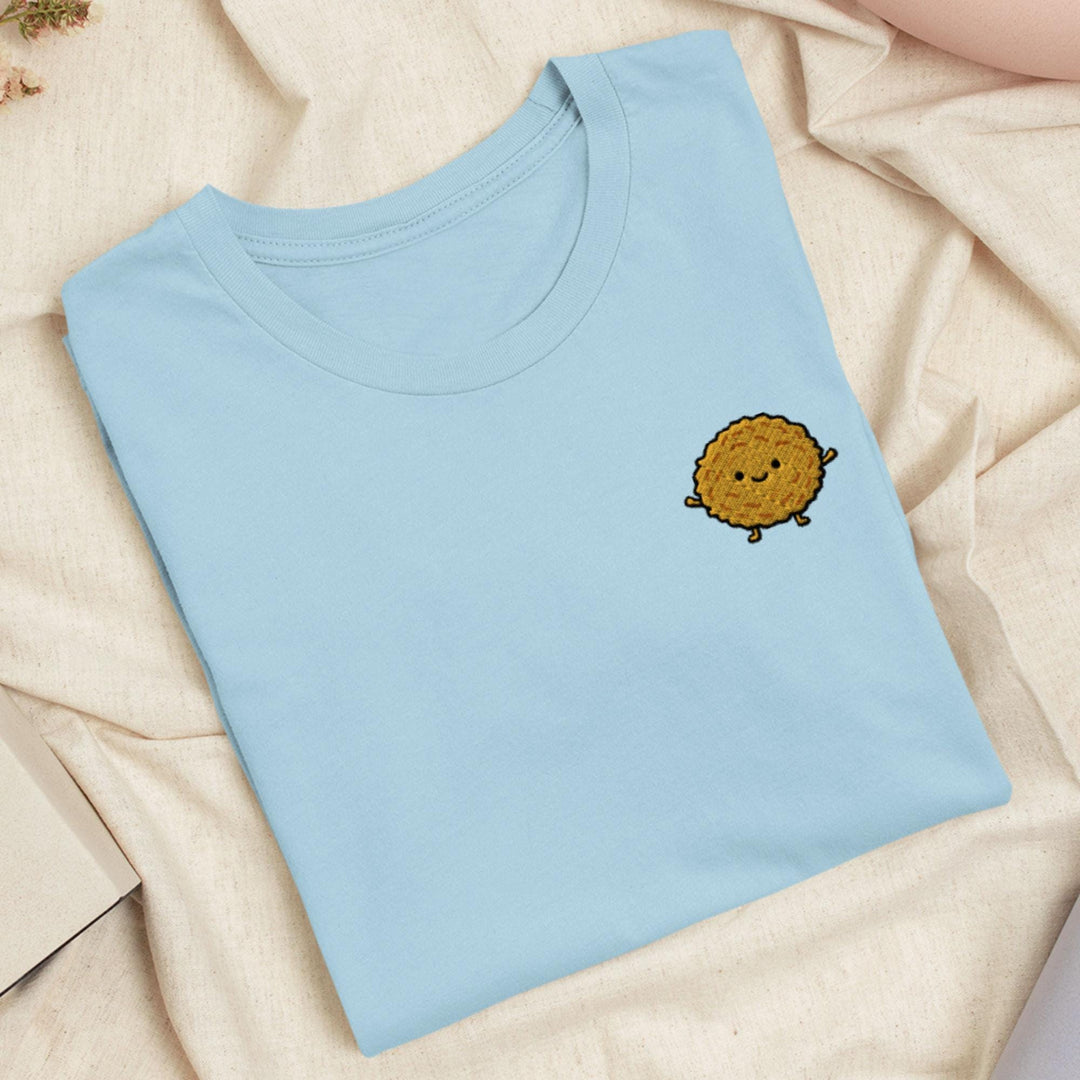 Kartoffelpuffer Cute Potato Pancake Embroidered T-Shirt - German Food Tee, Reibekuchen Foodie Gift