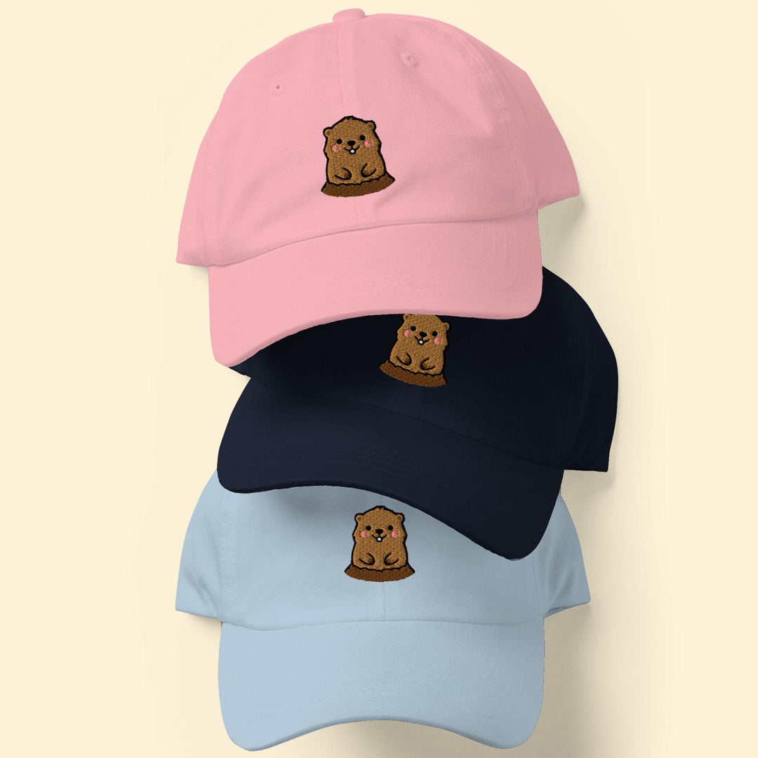 Groundhog Embroidered Dad Cap, Cute Woodchuck Baseball Hat, Groundhog Day Gift, Weather Forecaster Hat, Animal Lover Gift