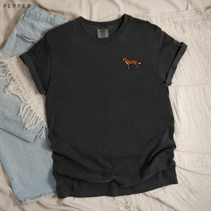 Nova Scotia Duck Tolling Retriever Embroidered T-Shirt, Comfort Colors® Toller Tee, Retriever Dog Lover Gift