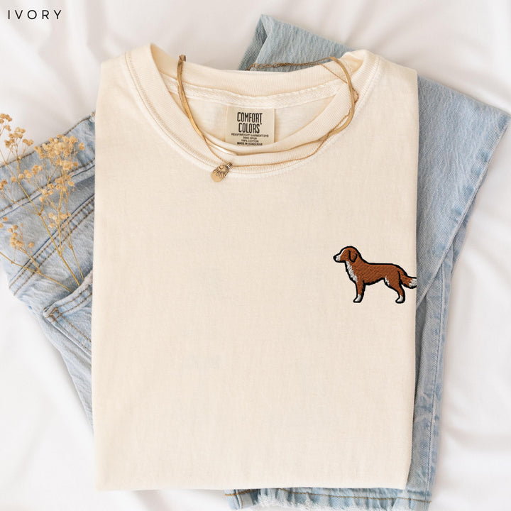 Nova Scotia Duck Tolling Retriever Embroidered T-Shirt, Comfort Colors® Toller Tee, Retriever Dog Lover Gift