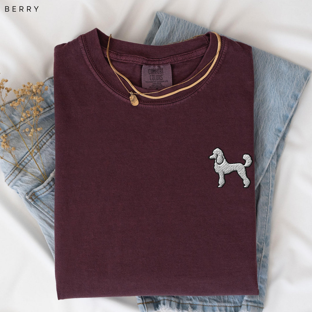 Standard Poodle Embroidered T-Shirt, Comfort Colors® Poodle Tee, French Poodle Mom Gift