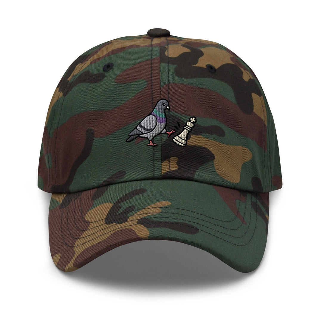 Chess Pigeon Embroidered Dad Cap, Funny Pigeon Chess Hat, Sassy Bird Baseball Cap, Gift for Chess Player or Bird Lover