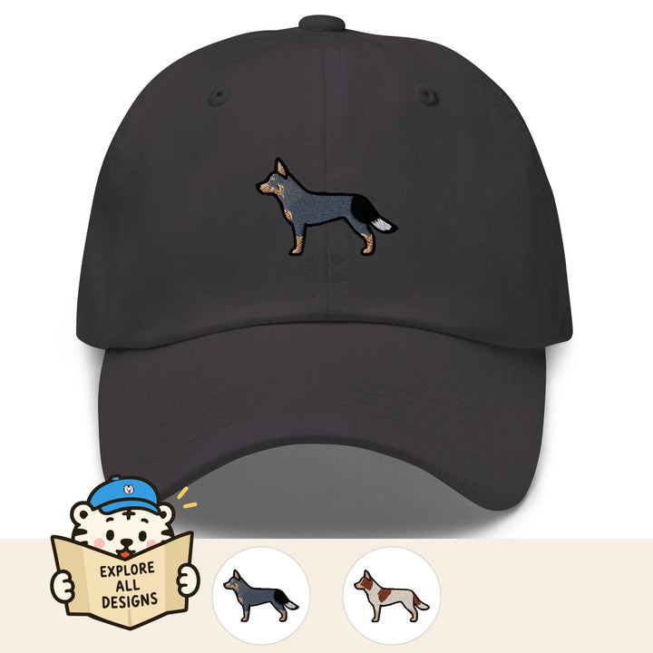 Australian Cattle Dog Embroidered Dad Cap, Blue Heeler Red Heeler Baseball Hat, Queensland Heeler Gift