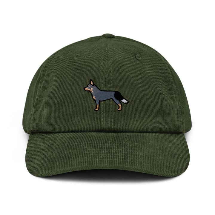 Australian Cattle Dog Embroidered Corduroy Cap, Blue Heeler Red Heeler Hat, Queensland Heeler Dog Lover Gift