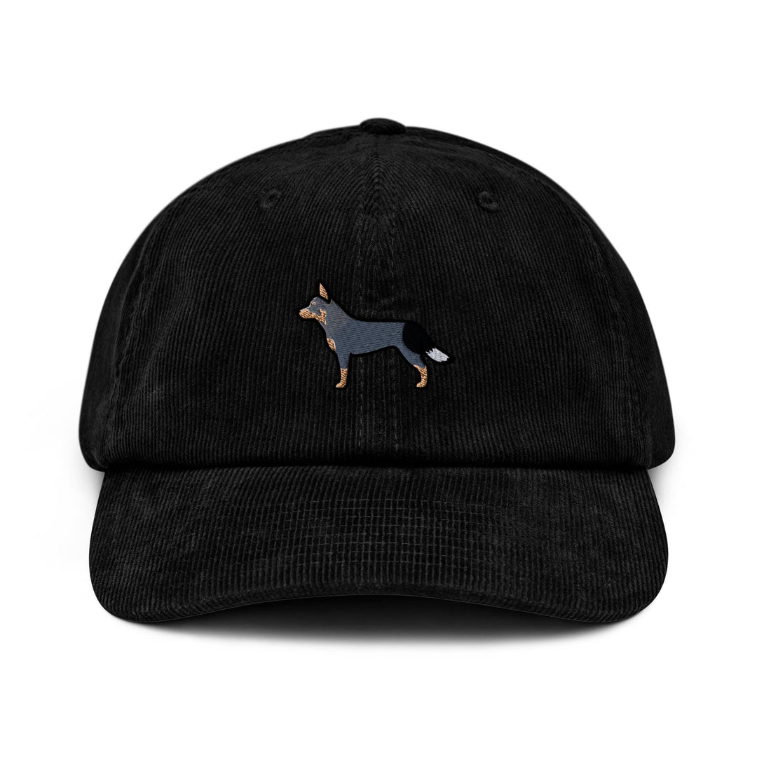 Australian Cattle Dog Embroidered Corduroy Cap, Blue Heeler Red Heeler Hat, Queensland Heeler Dog Lover Gift