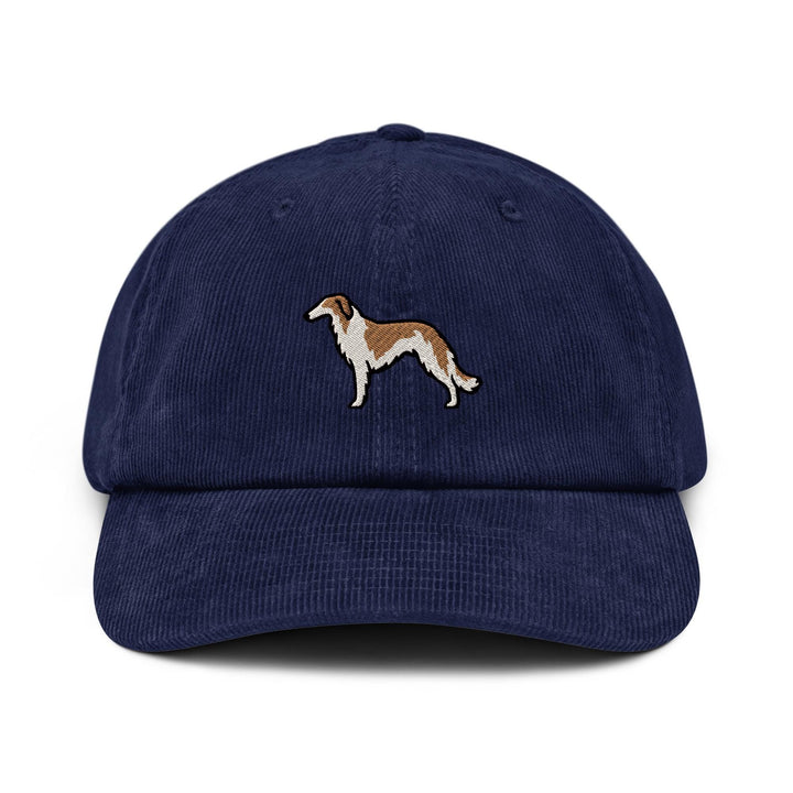 Borzoi Embroidered Corduroy Cap, Russian Wolfhound Hat, Sighthound Lover Gift, Retro Dog Mom Dog Dad Cap