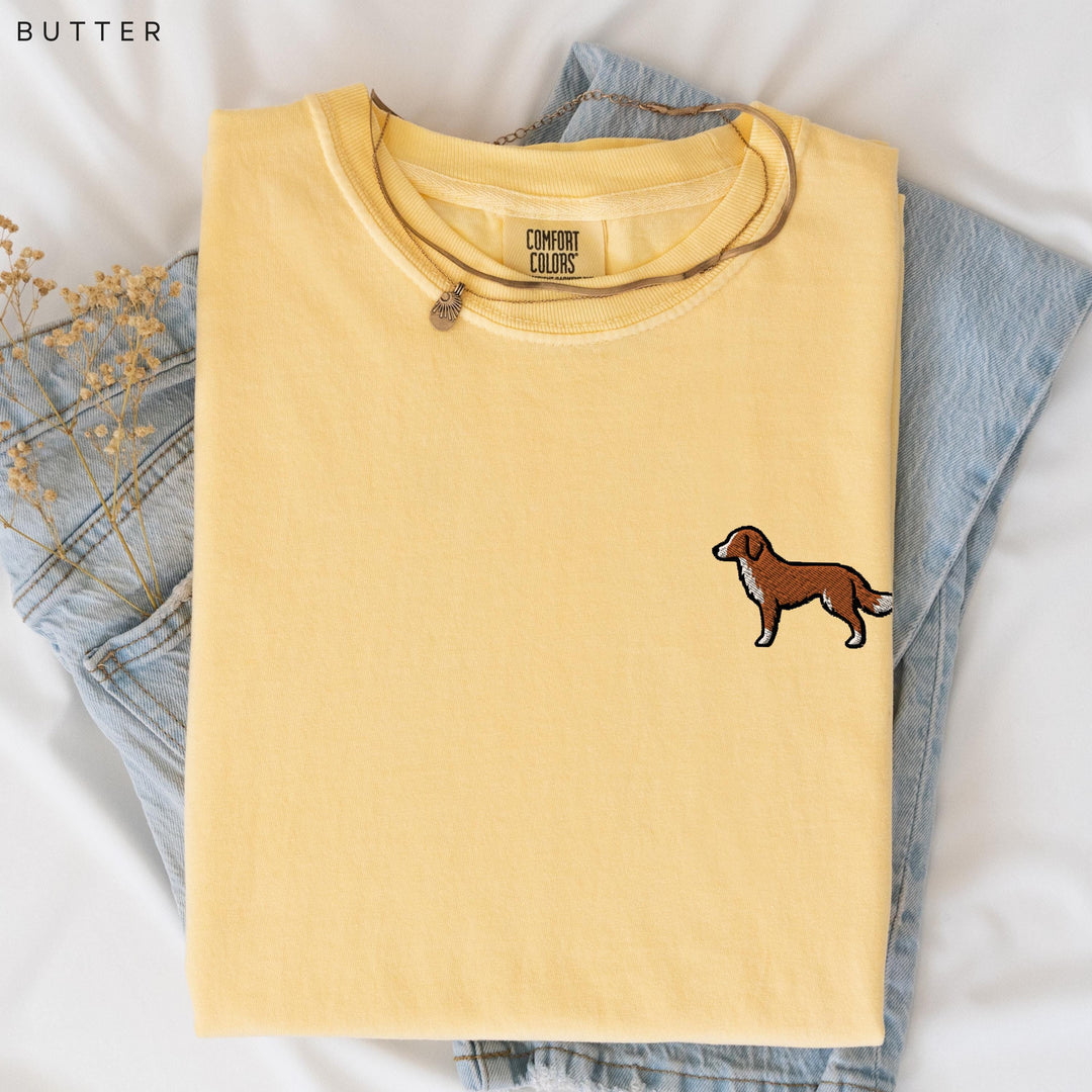 Nova Scotia Duck Tolling Retriever Embroidered T-Shirt, Comfort Colors® Toller Tee, Retriever Dog Lover Gift
