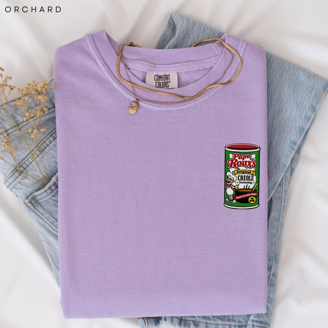 Creole Seasoning Embroidered Comfort Colors® Tee, Cajun Spice Shaker Shirt, Louisiana Cooking Gift, New Orleans Foodie T-Shirt