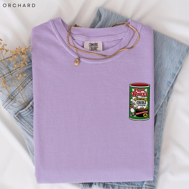 Creole Seasoning Embroidered Comfort Colors® Tee, Cajun Spice Shaker Shirt, Louisiana Cooking Gift, New Orleans Foodie T-Shirt