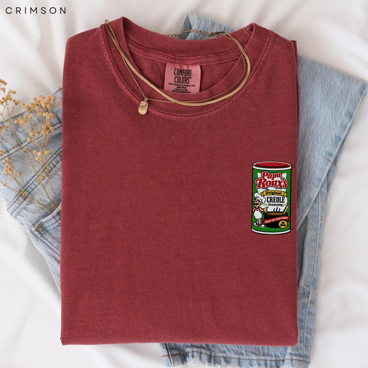 Creole Seasoning Embroidered Comfort Colors® Tee, Cajun Spice Shaker Shirt, Louisiana Cooking Gift, New Orleans Foodie T-Shirt