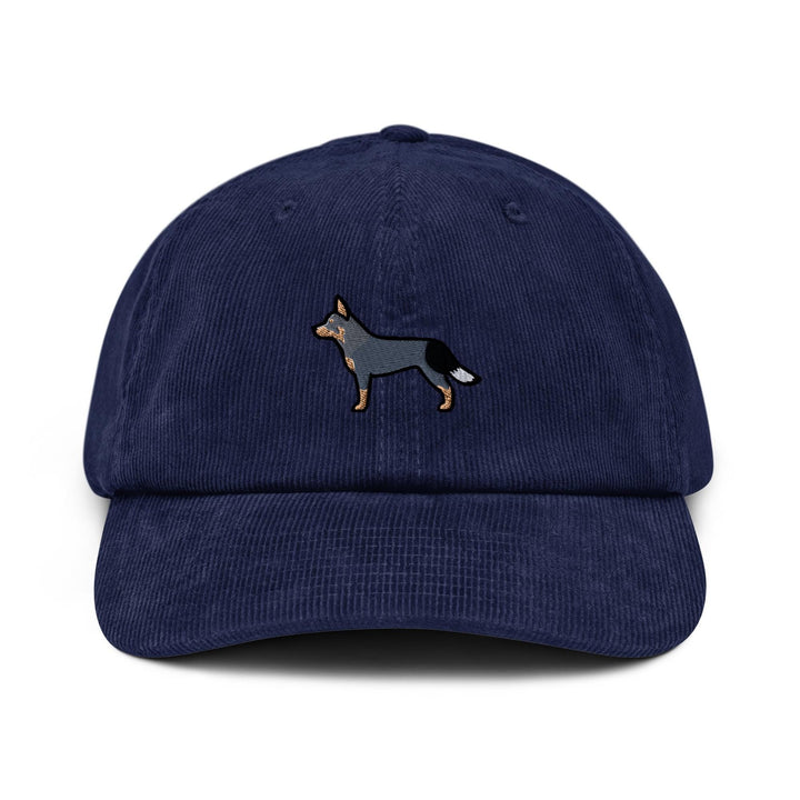 Australian Cattle Dog Embroidered Corduroy Cap, Blue Heeler Red Heeler Hat, Queensland Heeler Dog Lover Gift