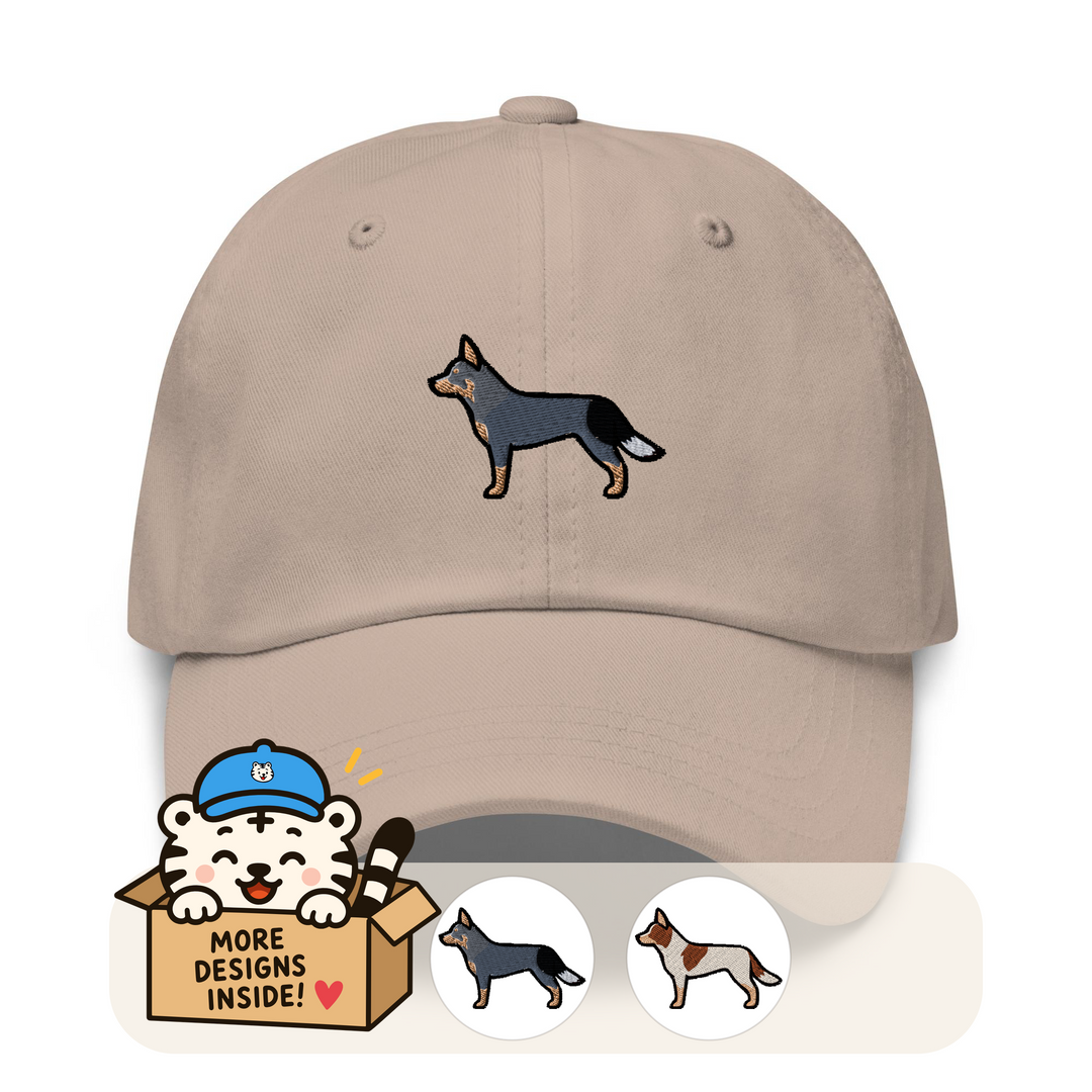 Australian Cattle Dog Embroidered Dad Cap, Blue Heeler Red Heeler Baseball Hat, Queensland Heeler Gift