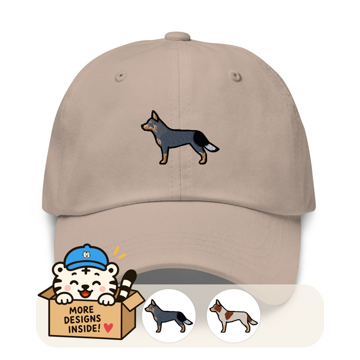 Australian Cattle Dog Embroidered Dad Cap, Blue Heeler Red Heeler Baseball Hat, Queensland Heeler Gift